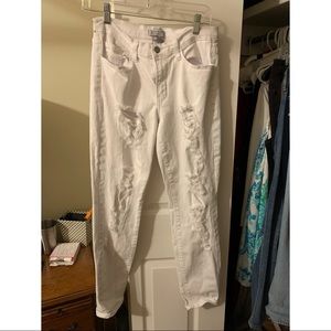 White ripped jeans